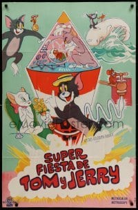4f529 SUPER FIESTA DE TOM Y JERRY Argentinean '60s cool artwork of classic cartoon cat & mouse!