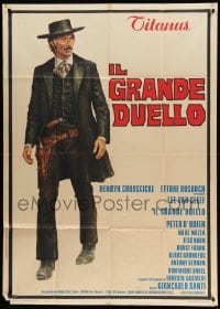4f080 BIG SHOWDOWN Italian 1p '73 cool full-length art of cowboy Lee Van Cleef, spaghetti western!