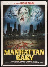 4f129 EYE OF THE EVIL DEAD Italian 1p '84 Lucio Fulci's Manhattan Baby, Enzo Sciotti horror art!