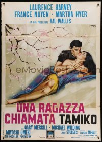 4f143 GIRL NAMED TAMIKO Italian 1p '63 different Symeoni art of Laurence Harvey & France Nuyen!