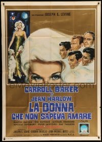 4f152 HARLOW Italian 1p '65 sexy Carroll Baker in the title role, different art!
