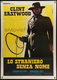 4f157 HIGH PLAINS DRIFTER Italian 1p '73 Enzo Nistri art of Clint Eastwood holding whip!
