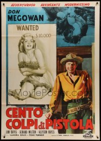 4f189 LUST TO KILL Italian 1p '60 different art of cowboy by sexy Allison Hayes on wanted poster!