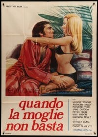 4f232 SEX & THE OTHER WOMAN Italian 1p '75 Tarantelli art of sexy blonde in bikini seducing man!
