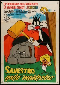4f238 SILVESTRO GATTO MALDESTRO Italian 1p '60s Nano art of Sylvester the Cat & Speedy Gonzalez!