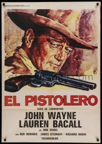 4f004 SHOOTIST Italian 1sh '76 best art of cowboy John Wayne in his last big screen role!