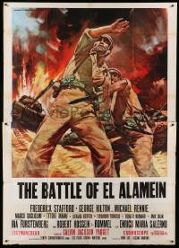 4f008 BATTLE OF EL ALAMEIN Italian 2p '68 different art of WWII soldiers & tanks by Mario Piovano!