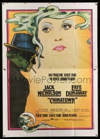 4f013 CHINATOWN Italian 2p '74 art of Jack Nicholson & Faye Dunaway by Pearsall, Roman Polanski