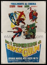 4f030 I SUPEREROI DI SUPER GULP Italian 2p '79 Spider-Man, Fantastic Four, Thor, Marvel Comics!