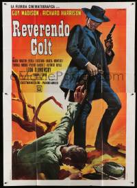 4f048 REVEREND'S COLT Italian 2p '71 cool spaghetti western art of Guy Madison by Franco!