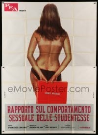 4f051 SCHOOL GIRLS Italian 2p '71 different art of sexy topless student shown from behind!