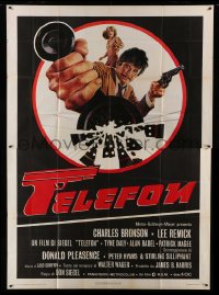4f056 TELEFON Italian 2p '78 great artwork, they'll do anything to stop Charles Bronson!