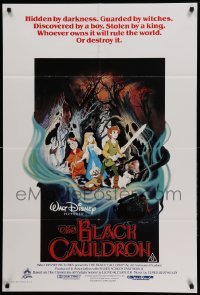 4g348 BLACK CAULDRON Aust 1sh '86 first Walt Disney CG, cool fantasy art by Paul Wenzel!