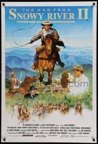 4g359 MAN FROM SNOWY RIVER 2 Aust 1sh '88 cool art of Tom Burlinson on horseback with whip!