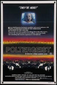 4g361 POLTERGEIST Aust 1sh '82 Tobe Hooper, classic, they're here, Heather O'Rourke screaming!
