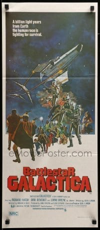 4g373 BATTLESTAR GALACTICA Aust daybill '78 great sci-fi art by Robert Tanenbaum!