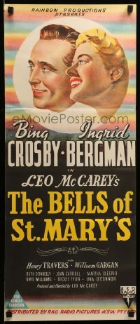 4g374 BELLS OF ST. MARY'S Aust daybill '47 pretty Ingrid Bergman & Bing Crosby, different!