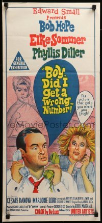 4g379 BOY DID I GET A WRONG NUMBER Aust daybill '66 wacky Bob Hope & Phyllis Diller, Elke Sommer!