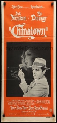 4g387 CHINATOWN 2nd printing Aust daybill '75 art of Jack Nicholson & Faye Dunaway, Roman Polanski!