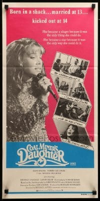 4g388 COAL MINER'S DAUGHTER Aust daybill '80 Sissy Spacek as country singer Loretta Lynn!