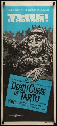 4g394 DEATH CURSE OF TARTU Aust daybill '74 Native American Indian zombies in the Everglades!