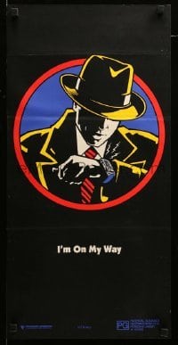 4g396 DICK TRACY teaser Aust daybill '90 cool art of Warren Beatty as Gould's classic detective!