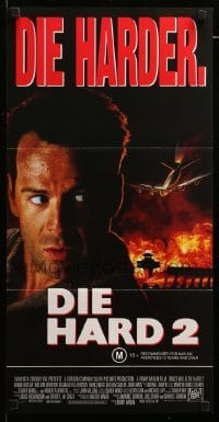 4g397 DIE HARD 2 Aust daybill '90 tough guy Bruce Willis is in the wrong place at the right time!
