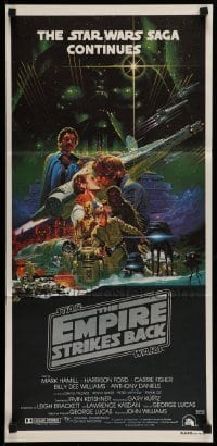 4g404 EMPIRE STRIKES BACK Aust daybill '80 George Lucas sci-fi classic, art by Noriyoshi Ohrai!