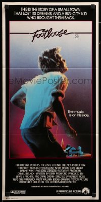 4g412 FOOTLOOSE Aust daybill '84 teenage dancer Kevin Bacon has the music on his side!