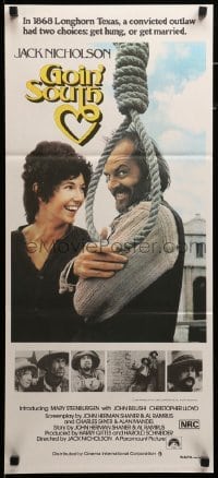 4g425 GOIN' SOUTH Aust daybill '78 different image with Jack Nicholson & Mary Steenburgen!