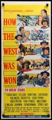 4g442 HOW THE WEST WAS WON Aust daybill '64 John Ford, Debbie Reynolds, Gregory Peck!