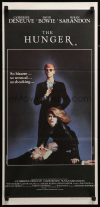 4g444 HUNGER Aust daybill '83 vampire Catherine Deneuve & rocker David Bowie by Bourduge!