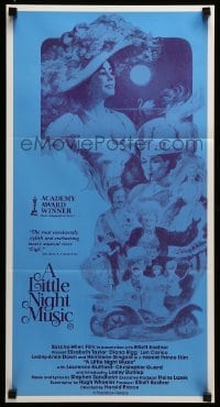 4g470 LITTLE NIGHT MUSIC Aust daybill '78 Elizabeth Taylor, Diana Rigg, cast montage art!
