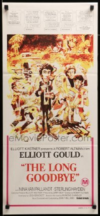 4g471 LONG GOODBYE Aust daybill '74 Elliott Gould as Philip Marlowe, Sterling Hayden, film noir!