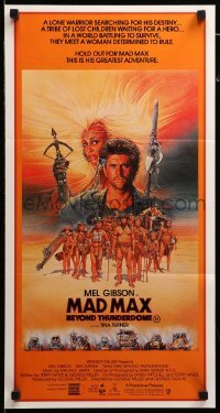 4g473 MAD MAX BEYOND THUNDERDOME Aust daybill '85 art of Gibson & Tina Turner by Richard Amsel!