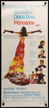 4g474 MAHOGANY Aust daybill '75 art of Diana Ross, Billy Dee Williams, Anthony Perkins & Aumont!