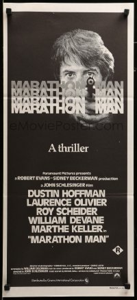 4g477 MARATHON MAN Aust daybill '77 cool image of Dustin Hoffman, John Schlesinger classic!