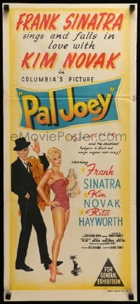 4g495 PAL JOEY Aust daybill '57 different art of Frank Sinatra with sexy Kim Novak!