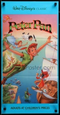 4g500 PETER PAN Aust daybill R92 Walt Disney animated cartoon fantasy classic, great art!
