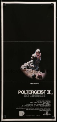 4g507 POLTERGEIST II Aust daybill '86 Heather O'Rourke, The Other Side, they're back!