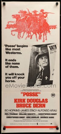 4g509 POSSE Aust daybill '75 Kirk Douglas, begins like most westerns but ends like none of them!