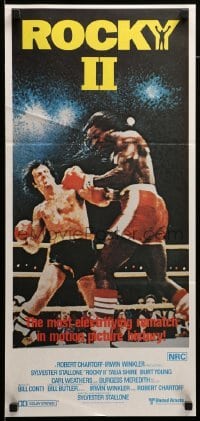 4g530 ROCKY II Aust daybill '79 Sylvester Stallone, Carl Weathers, boxing sequel!