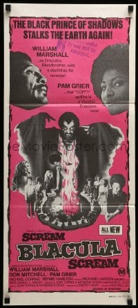 4g539 SCREAM BLACULA SCREAM Aust daybill '73 image of black vampire William Marshall & Pam Grier!