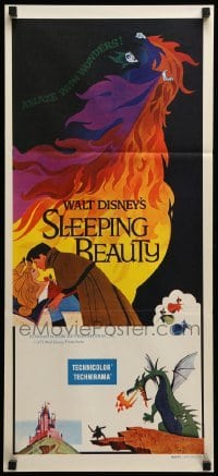 4g544 SLEEPING BEAUTY Aust daybill R1970s Walt Disney cartoon classic, used in New Zealand!