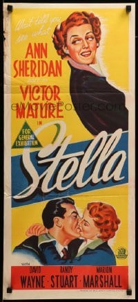 4g552 STELLA Aust daybill '50 Ann Sheridan & Victor Mature's family must find their uncle's body!