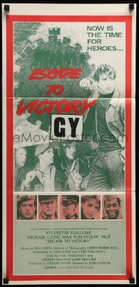 4g574 VICTORY Aust daybill '81 Escape to Victory, soccer players Stallone, Caine & Pele!