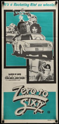 4g581 ZERO TO 60 Aust daybill '79 w/inset naked Darren McGavin carrying sexy Joan Collins!