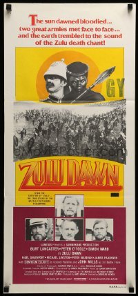 4g583 ZULU DAWN Aust daybill '79 Burt Lancaster, Peter O'Toole, African adventure, different art!