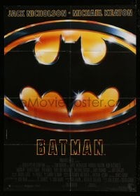 4g161 BATMAN German 33x47 '89 directed by Tim Burton, HUGE image of Bat logo!