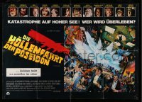 4g167 POSEIDON ADVENTURE German 33x47 '73 Mort Kunstler art of Gene Hackman & passengers escaping!